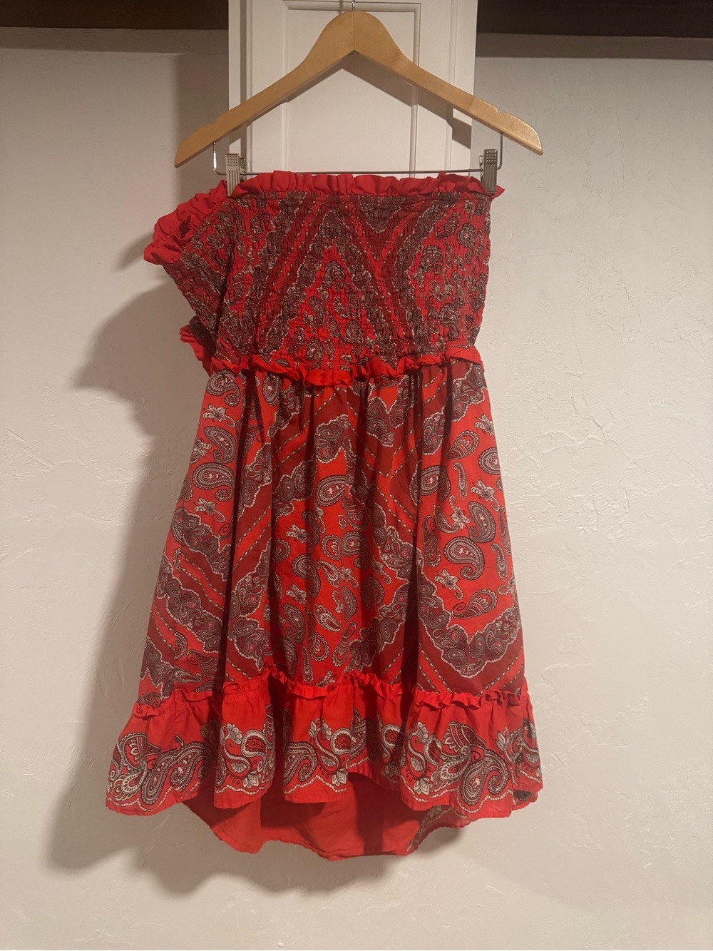 Red Paisley Strapless Sundress Venus women’s 3x plus